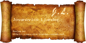 Jovanovics Liander névjegykártya